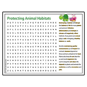 Animal Habitat Word Search