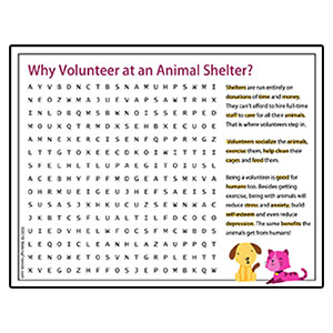 Animal Shelter Word Search