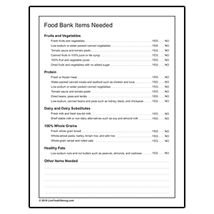 Food Pantry Donation List