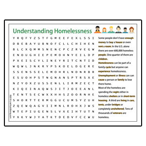 Youth Squad® Homelessness Word Search, meeting starter downloads