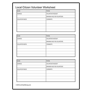 Citizen Volunteer Worksheet