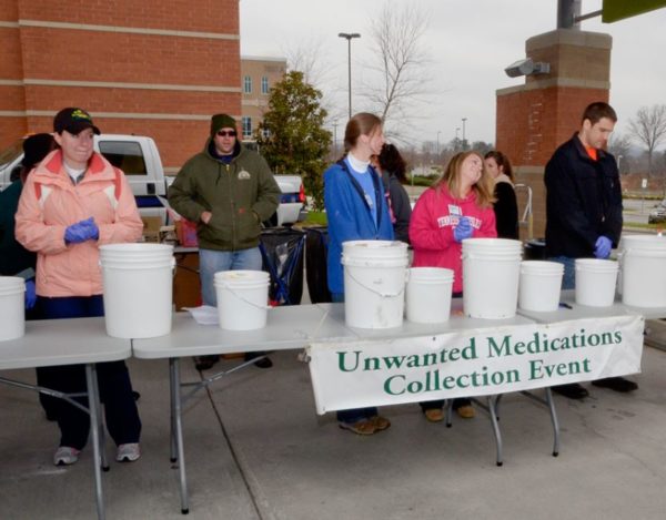 Collecting unused medication.